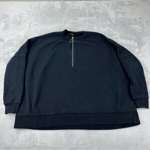 AllSaints Black 1/4 Zip Artillery Sweatshirt Women’s Size XS/S